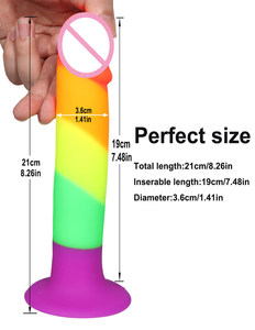 Jouets sexuels pour adultes en silicone liquide multicolores, produits de la fierté <span class=keywords><strong>gay</strong></span>, énorme pénis arc-en-ciel avec <span class=keywords><strong>ventouse</strong></span>, <span class=keywords><strong>gode</strong></span> - Product Image 2