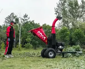 Venda QUENTE Commerical 15HP 420CC Deslocamento Wood Chipper Shredder Máquina De Corte De Log Florestal BranchMulcher Shredder