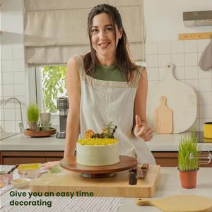 Tùy Chỉnh Keo Gỗ Bánh Đứng Xoay Mộc Mạc Bánh Bàn Xoay Khay, Bằng Gỗ Quay Vòng Spinner Bánh Trang Trí Cho Đảng, Đám Cưới - Product Image 6