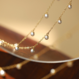 <span class=keywords><strong>Bracciale</strong></span> estivo alla moda per ragazze con catena a maglie in acciaio inossidabile placcato oro 18 carati e ciondoli a perla rotonda, resistente all'ossidazione. - Product Image 6