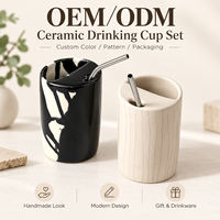 Vente chaude Populaire Portable Tasse À Eau En Céramique Tasse En Céramique Réutilisable Tasse À Café En Céramique Avec Couvercle Et Paille