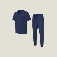 Ensemble de blouses médicales unisexes à col en V, uniforme d'hôpital, pantalon large, tenue de travail pour infirmières avec poche pour le personnel clinique et vétérinaire