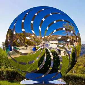 Abstract crafts sale stainless steel sculptures scultura-astratta round circle metal sculpture art stainless steel for outdoor