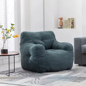 Factory Direct Giant Fluffy Velvet Lazy Couch Recliner Bean Bag Chair Memory Foam Filled Floor Sofa Leisure Velvet Bean Bag