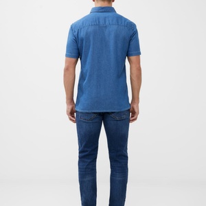Camiseta Casual de Manga Corta para Hombre, Verano, Logotipo Personalizado, Clásica, Tejida, Color Sólido, Denim 100% Algodón, Transpirable, Serigrafiada - Product Image 2