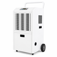 Nouveau déshumidificateur commercial électrique 90L avec roues personnalisables et 1600W pour sous-sol, entrepôt et bureau