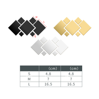 Ensemble de décoration murale DIY moderne pour la maison, autocollants muraux en acrylique 4 pièces, autocollants muraux en miroir