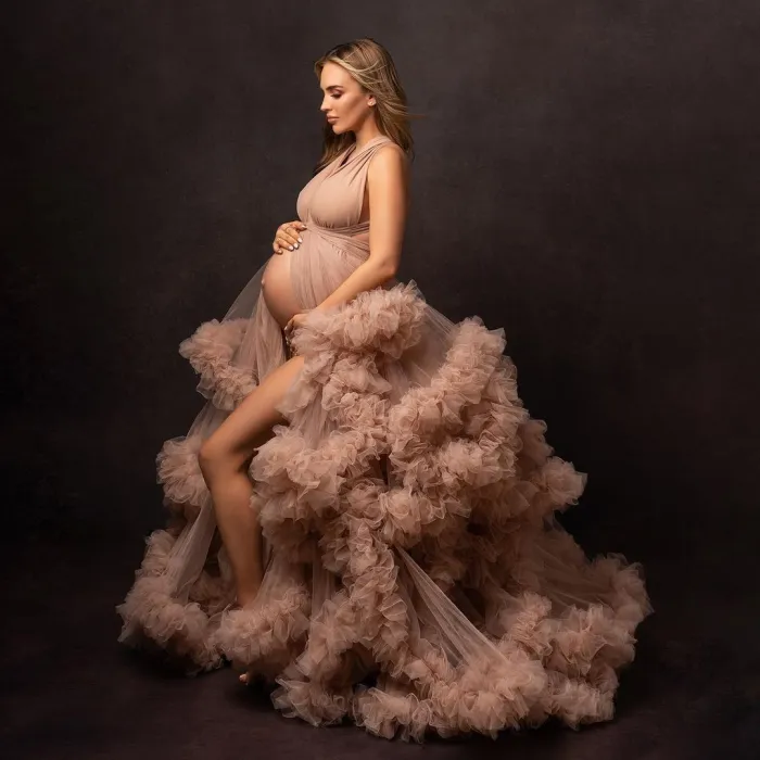FK36 Maternity Gown Maxi Photography Dress for Photoshoot