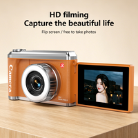 Cámara Infantil Nueva de Fábrica con Pantalla IPS de 2.4 Pulgadas, Doble Lente CCD, Cubierta Abatible, 1080p 720p 48MP, Grabación de Vlogs, Cámara Retro