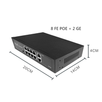 Commutateur POE non géré 48V 8 ports + 2 gigabits de liaison montante avec QoS 10/100m en stock AP-1028KE