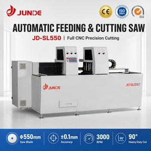 Sierra de corte automática CNC JUNDE sin residuos de material, con alimentación servoaccionada, para perfiles de muro cortina de aluminio - Product Image 2