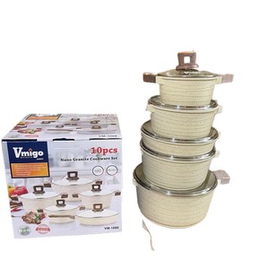 Ensemble de casseroles en granit nano Vmigo 10 pièces, en aluminium moulé sous pression, antiadhésif, pour la cuisine, VM-1088 - Product Image 5