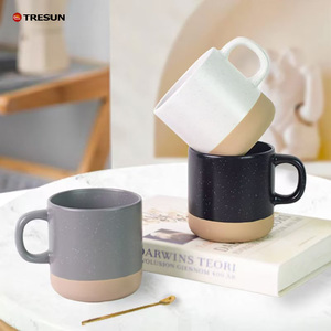 Mug en céramique mouchetée bicolore avec logo personnalisé, idéal pour le café, livré avec boîte cadeau – Cadeau promotionnel pour entreprises, bureaux et usage domestique - Product Image 5