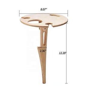 Meja anggur lipat kayu multifungsi, desain klasik portabel meja piknik pantai untuk rumput pasir diukir furnitur luar ruangan - Product Image 3