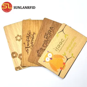 Eco-friendly RFID Smart Card With Bamboo Maple Sapele Basswood Cherry Wood Black Walnut Biodegradable Wood