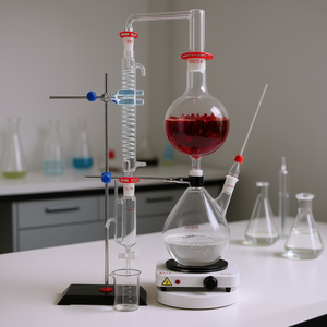 Kit de distillation d'huiles essentielles 2000 ml, plaque chauffante 1000 W, raccord 24/40, verre borosilicaté, fournitures de laboratoire - Product Image 2