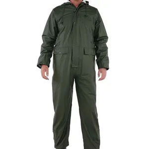 उच्च गुणवत्ता कार्यात्मक बारिश चौग़ा निविड़ अंधकार बारिश पहनने Coverall Workwear के लिए पुरुषों जेब के साथ