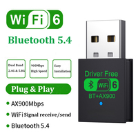 Adaptador WiFi USB 2 en 1 sin Controladores, 900Mbps, Doble Banda 5.8Ghz, Tarjeta de Red Inalámbrica, Receptor WiFi 900M, Dongle BT5.4 para PC y Laptop