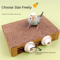 Plaque à gratter murale réglable en carton ondulé pour perroquet avec boutons de fixation pour cage à oiseaux, jouet à mâcher pour perruche