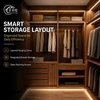 Système de dressing de luxe sur mesure pour chambre à coucher, meubles de rangement, fabricant OEM ODM, fournisseur de projets en gros