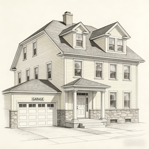 Conception <span class=keywords><strong>de</strong></span> villa américaine moderne à deux étages avec plan <span class=keywords><strong>de</strong></span> 3 chambres, garage pour <span class=keywords><strong>2</strong></span> <span class=keywords><strong>voitures</strong></span>, salle à manger, espaces extérieurs, design 3D - Product Image 3
