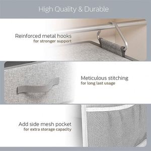 6-Shelf <b>Collapsible</b> Hanging Closet Organizer 3 Divisible Drawers Wardrobe Hanging Clothes Sundries <b>Storage</b> for Jewelry Garage - Product Image 6