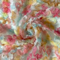 Warna-warni mewah 3d bunga bordir kain desain untuk pakaian bahan
