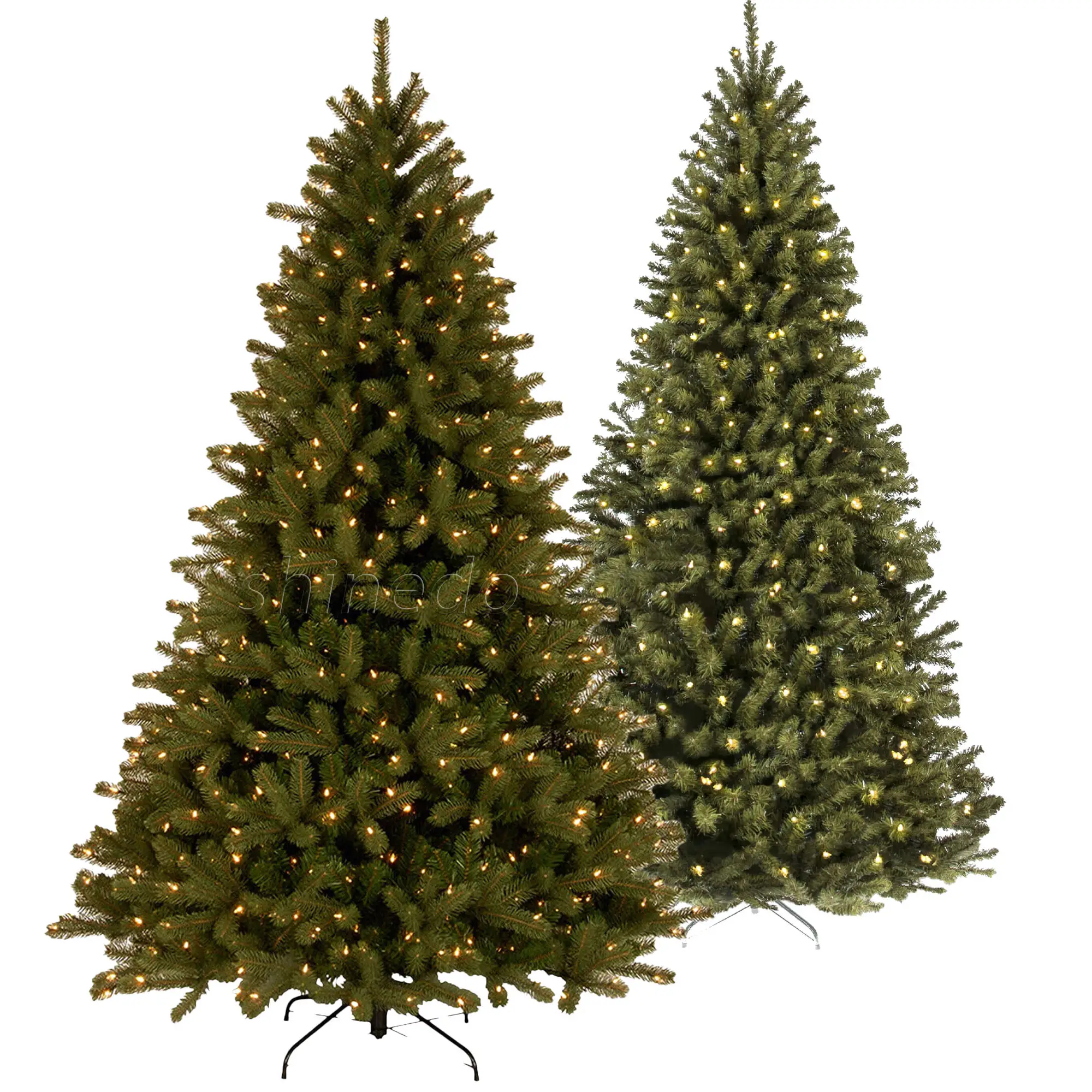 2024 Weihnachtsgeschenke künstlicher Weihnachtsbaum grüne Dekoration Neujahr Weihnachtsbäume großes Haus Party Szene Dekoration Feiertag beleuchtet