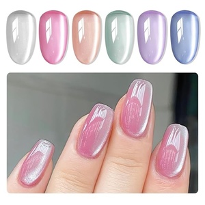 Vernis à ongles gel effet œil de chat, 6 couleurs, paillettes rouge, <span class=keywords><strong>vert</strong></span>, violet, bleu, ensemble de vernis gel avec aimant, série Galaxy scintillante - Product Image 1