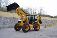 Backhoe Loader 2,5 Ton Efisiensi Tinggi dengan Mesin Diesel Deutz Penggerak Roda 4x4 Momen Beban Tinggi Mekanisme Pergeseran Horizontal