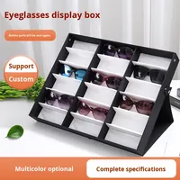 Boîte à lunettes personnalisée tendance à 18 emplacements, vitrine pour lunettes, étui de voyage pour lunettes, emballage d'affichage