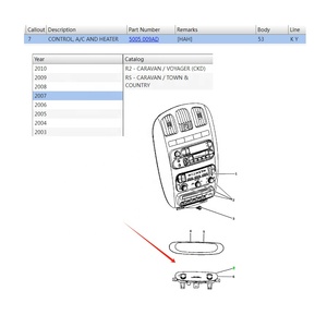 Control de Calefacción y Aire Acondicionado Trasero 05005009AD para Chrysler <span class=keywords><strong>Caravan</strong></span>/Voyager, Town&Country 2001-2010 - Product Image 6