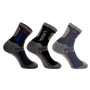 Chaussettes de randonnée pour hommes Laska, mi-mollet, séchage rapide, semelle épaisse en tissu éponge, chaussettes de sport de plein air, gris, noir, bleu marine - Product Image 2