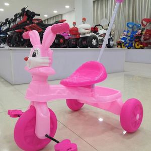 Pink Bunny Kids Tricycle With Push Handle Plastic Foam Wheels For 2 To 4 Years Old Children - Product Image 2