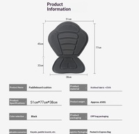 BOULK Nouveau Modèle Coussin de Siège pour Kayak et Planche à Pagaie SUP, Dossier en EVA Pliable Antidérapant, pour 1 Personne, Utilisation Multi-Eaux pour le Kayak 14+ 1