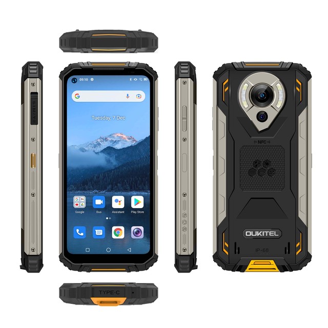 Factory Wholesale Oukitel Wp16 10600mah Ip68 Waterproof 8gb+128gb Rugged Phone 6.39'' Android 11 4g Smartphone