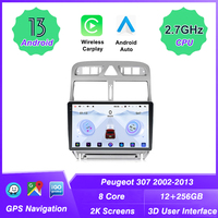 UIS 7870 Layar Android 2K Dinamis 3D Real-time untuk Peugeot 307 2002-2013 Radio Mobil GPS Navigasi Amplifier 5G Dual