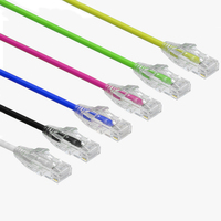 Câble Patch RJ45 UTP CAT6 Multicolore Fin avec Connecteur Transparent pour Réseau Ethernet, Routeur Internet, Commutateur, Utilisation Informatique