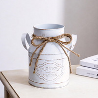 Pot de fleurs en étain style européen vieilli, créatif, en forme de carafe à lait, résistant à la corrosion, pour la décoration de la maison et du balcon, idéal pour les plantes succulentes