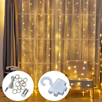 Nouvelle guirlande lumineuse rideau 300 LED de 3,5 m avec modes marche/arrêt, lumières scintillantes pour mariage, fête, maison et jardin
