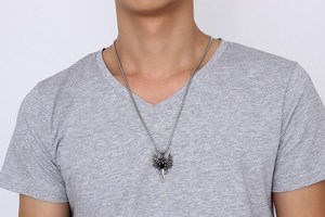 Collana con Pendente a Forma di Spada di Cristo in Zircone, Gioiello Punk con Corda in Pelle, Collana con <span class=keywords><strong>Drago</strong></span> per Uomo e Donna - Product Image 5