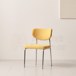Silla de Día Moderna para Restaurante, Silla Comercial para Cafetería, Tapizada en Tela Bouclé Suave, Compacta, Cómoda, Apilable, Sin Herramientas - Product Image 4