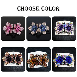 Bijoux de <span class=keywords><strong>cheveux</strong></span> à fleurs pour femmes, mode coréenne, Clip supérieur en <span class=keywords><strong>strass</strong></span>, épingle à <span class=keywords><strong>cheveux</strong></span>, Double fleur, <span class=keywords><strong>pince</strong></span> à <span class=keywords><strong>cheveux</strong></span> de printemps pour dames - Product Image 6