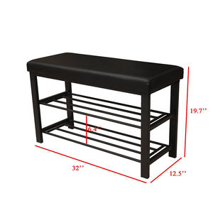 Porte-chaussures en acier inoxydable à 2 couches de haute qualité <span class=keywords><strong>Console</strong></span> moderne banquette en métal pour chambre ou salon meubles de maison - Product Image 2