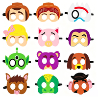 Masque pour enfants en feutre réutilisable, motif dessin animé Panda Roi Lion, mignon, cosplay, masque pour les yeux, anime