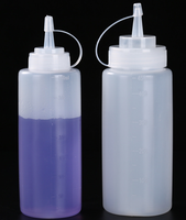 Bouteille en plastique souple givrée de haute qualité de 1000 ml, blanche, avec compte-gouttes et impression sérigraphiée pour ketchup et vinaigrette