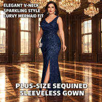 Großhandel Rotes Pailletten-Meerjungfrauenkleid Langes Abendkleid V-Ausschnitt Hoher Schlitz Formelles Ballkleid Hersteller