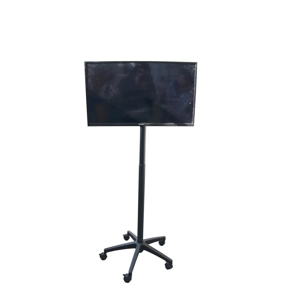Motorized Swivel Lcd Display Wall Mount Portable Tv Stand Adjustable Tilting Trolly Wheels Tv Cart Floor Stand