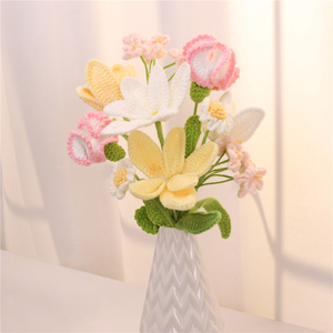 Mix di diversi <span class=keywords><strong>disegni</strong></span> a maglia fiori di girasole rosa tulipano per la composizione floreale Deco - Product Image 6