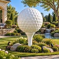 Statue de balle de golf en fibre de verre, sculpture de jardin extérieure en fibre de verre, la plus populaire, géante et décorative en résine et fibre de verre